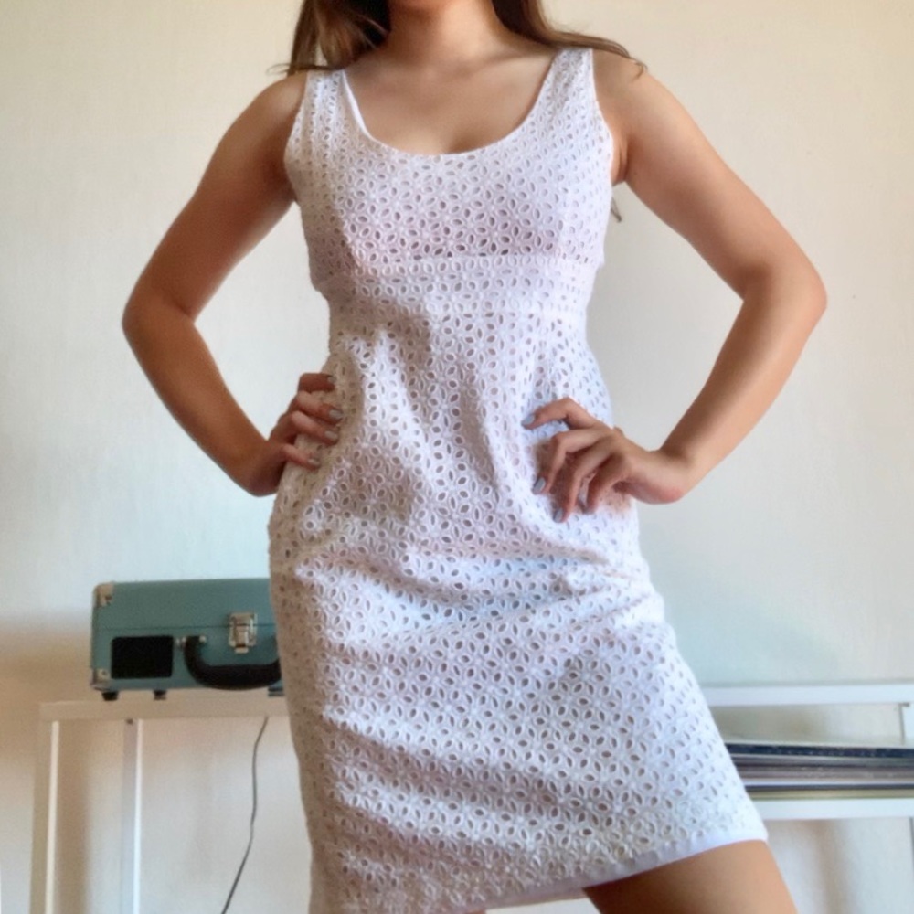 white midi dress